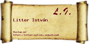 Litter István névjegykártya
