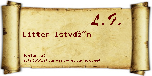Litter István névjegykártya